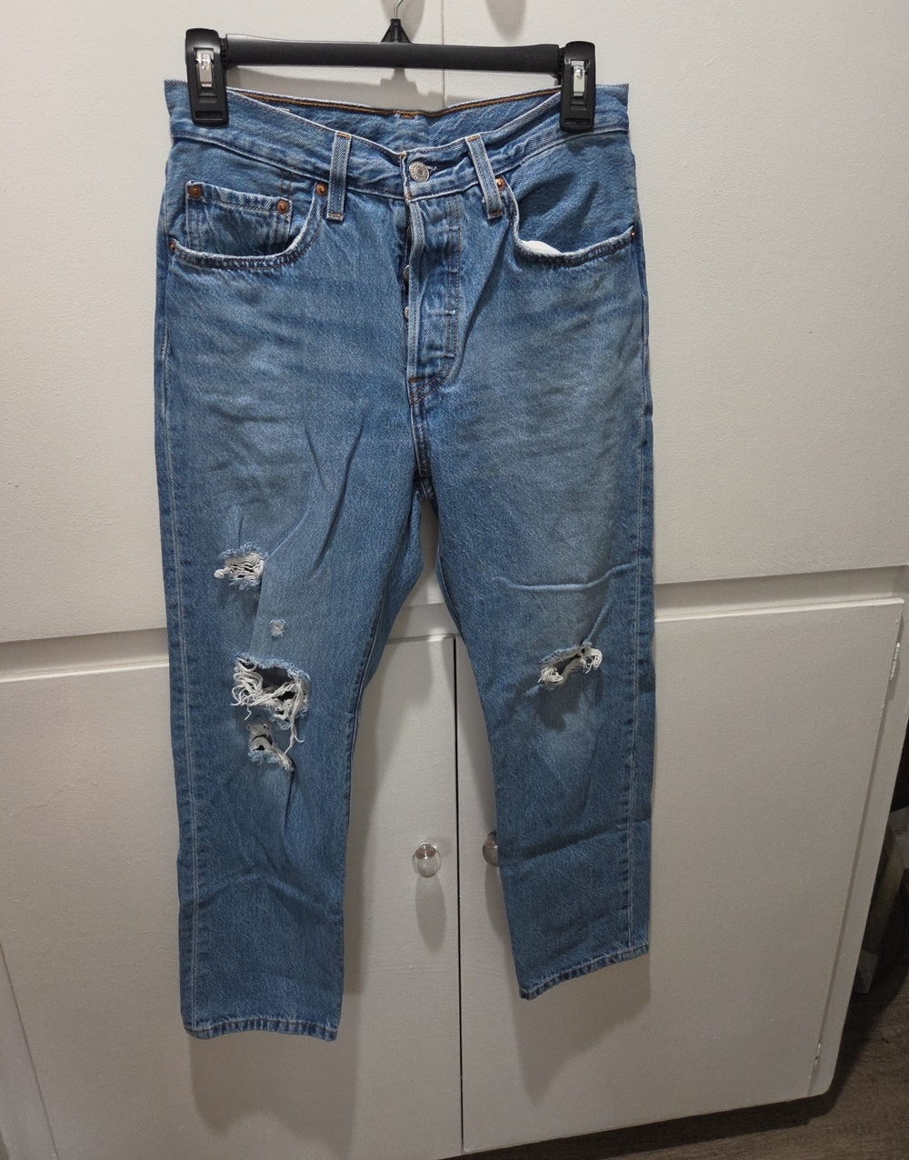 Classic Light Blue Distressed Women’s Jeans